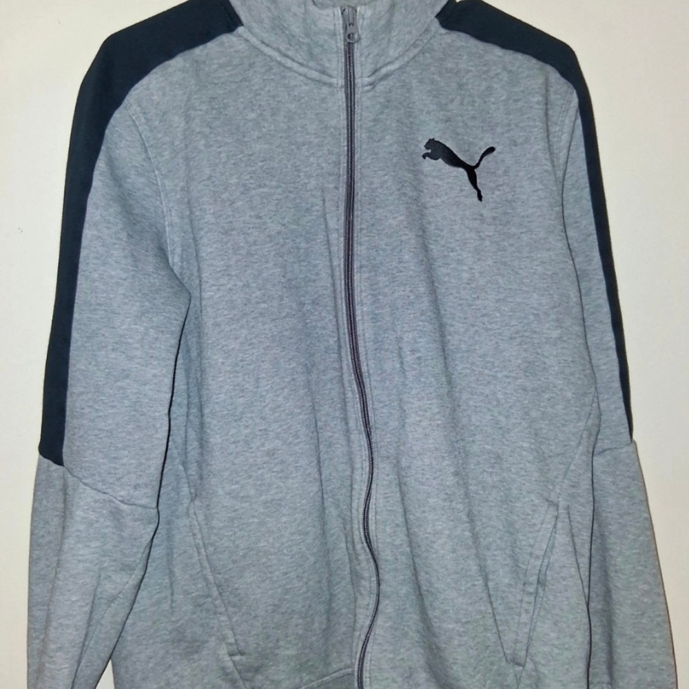 Puma Men’s Gray Full Zip Lined Size M Casual Jacket